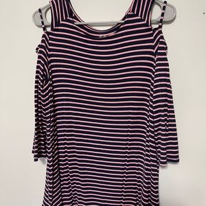 Maurices Striped Cold Shoulder 3/4 Sleeve